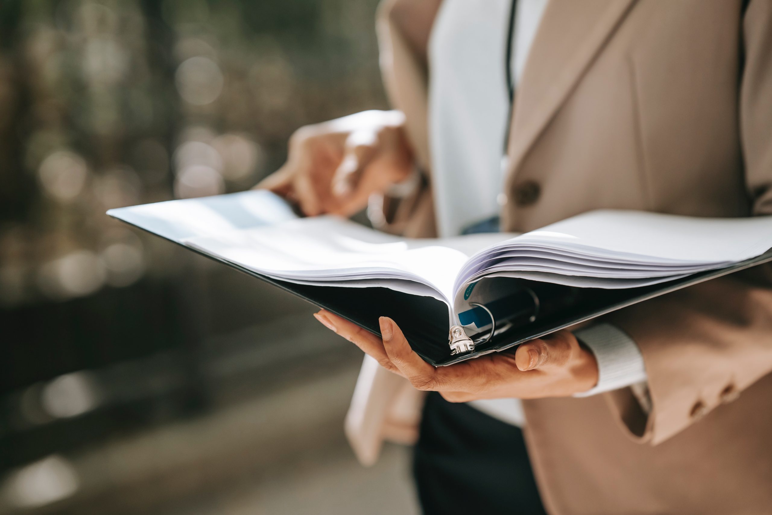 person checking document