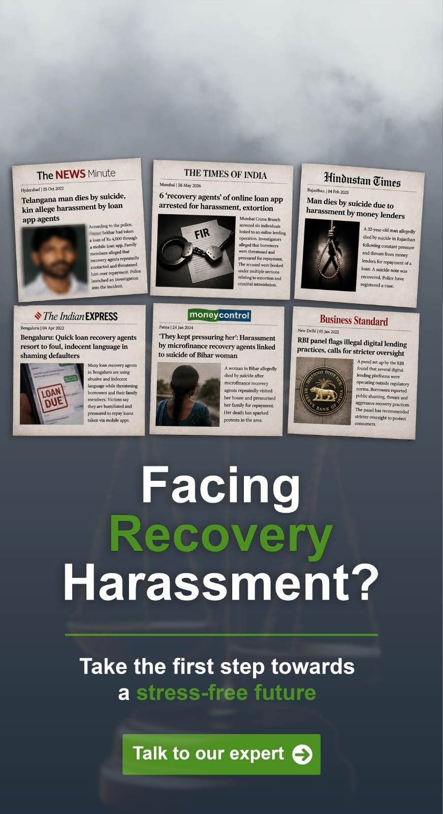 Facing financial stress & recovery harassment?